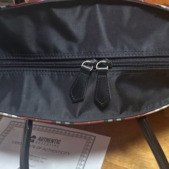 Burberry Blue Label Red and Black Plaid Tote  Free COA included ! Like new ! - Picture 13 of 15